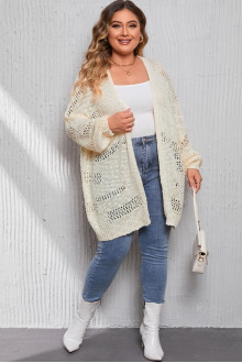 Feminine cream plus size vest with ethereal braid