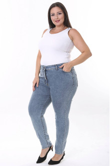 Washed denim color plus size jeans