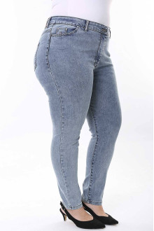 Washed denim color plus size jeans