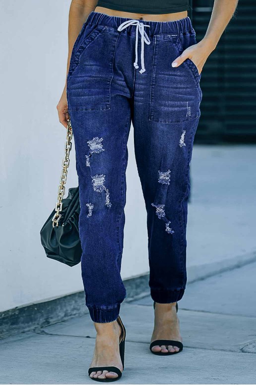 Modern plus size jeans with elastic waist and legs