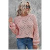 Нежен плетен макси пуловер в пепеливо розово