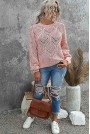 Soft knit plus size sweater in ash pink