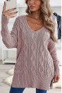 Памучен макси пуловер-туника в пепеливо розово
