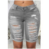 Gray Ripped Cropped Plus size Jeans