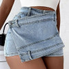 Short plus size denim pants-skirts