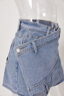 Short plus size denim pants-skirts