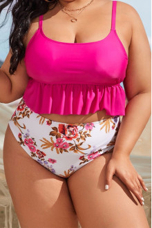 Ruffled plus size swimsuit at the top