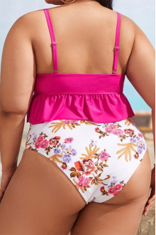 Ruffled plus size swimsuit at the top