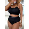 Stylish half-piece swimsuit with sophisticated texture