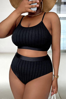 Stylish half-piece swimsuit with sophisticated texture