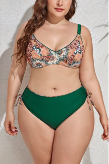 Colored swimsuit halves "second skin" in green