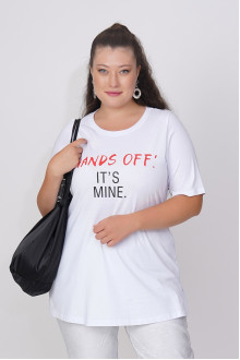 White short sleeve printed plus size blouse