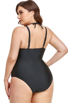 One Piece Black V-Neck Plus size Swimsuit