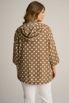 Luxurious beige plus size jacket with white dots