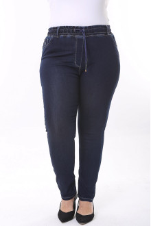 Clean plus size leg darck jeans with an elasticated waist and connections