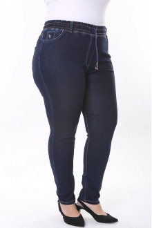 Clean plus size leg darck jeans with an elasticated waist and connections