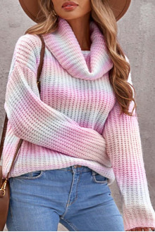 Plus size sweater with ombre effect light colors