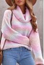 Макси пуловер с омбре ефект светли цветове