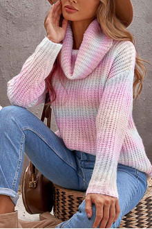 Plus size sweater with ombre effect light colors