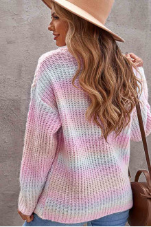 Plus size sweater with ombre effect light colors