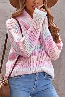 Plus size sweater with ombre effect light colors