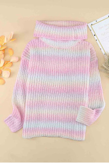 Plus size sweater with ombre effect light colors