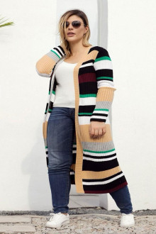 Long striped cardigan