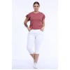 White plus size jeans capri