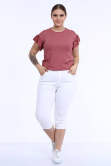 White plus size jeans capri