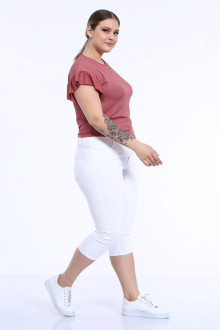 White plus size jeans capri