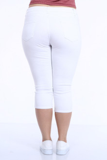 White plus size jeans capri