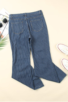 Vertical striped maxi jeans