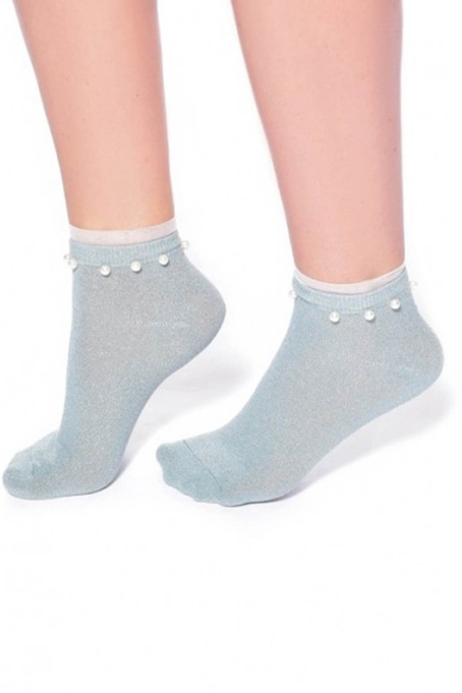 Modern socks with glitter and pearls