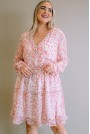 Нежна макси рокля на ситни розови цветчета