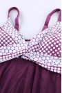 Макси танкини тип рокля лилаво с бели точки на деколтето