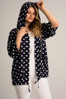 Luxurious black plus size jacket with white dots