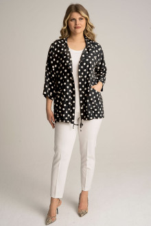 Luxurious black plus size jacket with white dots