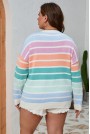 Fresh plus size sweater in pastel colored stripes