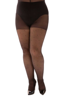 20 den black polka dot plus size tights