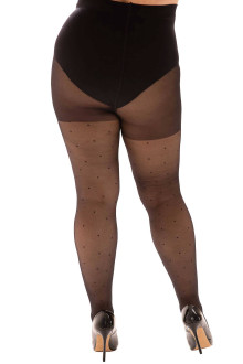 20 den black polka dot plus size tights