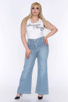 Loose plus size jeans light denim