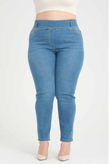 Clean light skinny plus size jeans with elastic waist