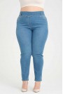 Clean light skinny plus size jeans with elastic waist