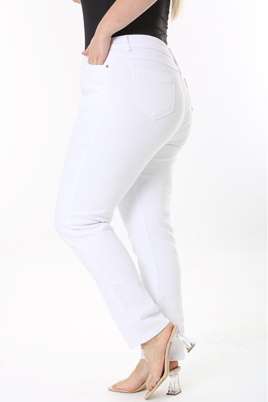 Simple white plus size jeans