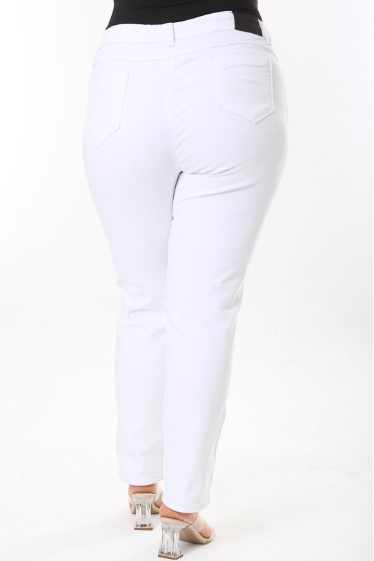 Simple white plus size jeans