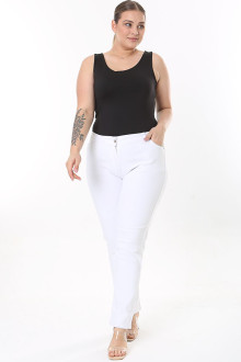 Simple white plus size jeans