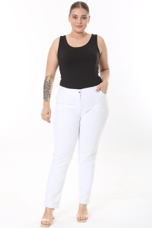 Simple white plus size jeans