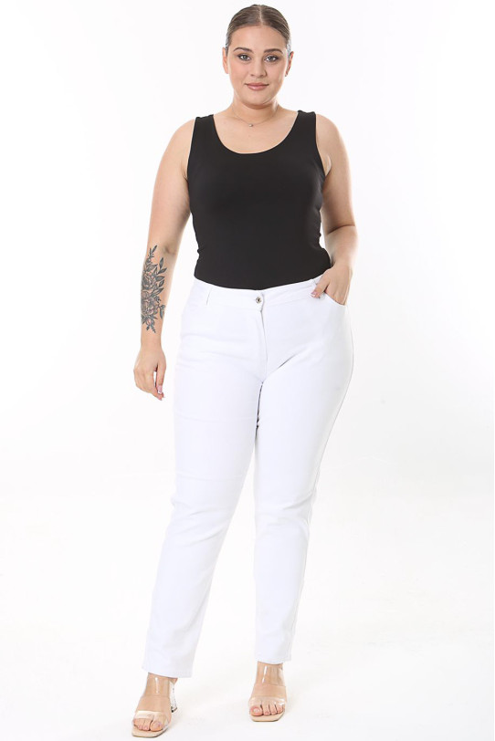 Simple white plus size jeans