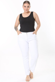 Simple white plus size jeans