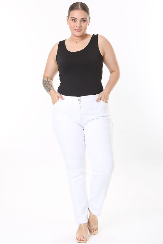 Simple white plus size jeans